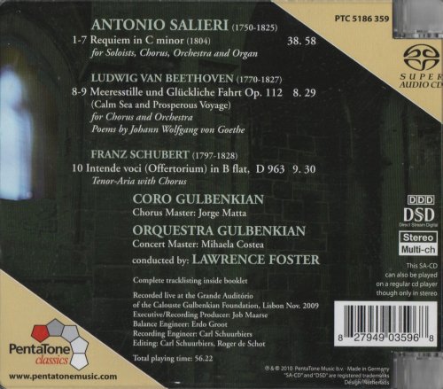 Gulbenkian Chorus & Orchestra, Lawrence Foster - Salieri: Requiem (2010) CD-Rip