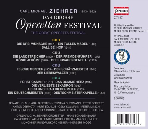 Renate Holm, Harald Serafin, Peter Seiffert, Anton Dermota, Ossy Kolmann, Peter Minich, Karl Terkal, Herbert Prikopa - Ziehrer: Das Grosse Operetten Festival (The Great Operetta Festival) (2013)