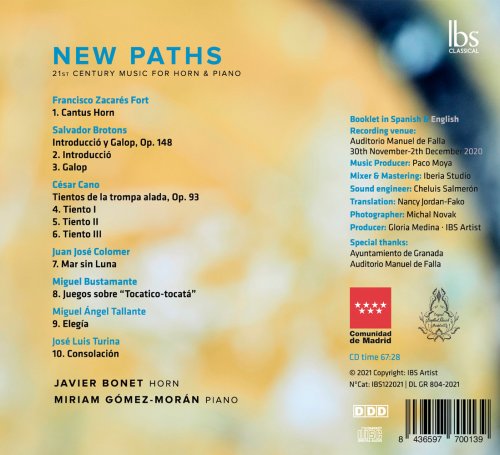 Javier Bonet, Miriam Gómez-Morán - New Paths: 21st Century Music for Horn & Piano (2021) [Hi-Res]