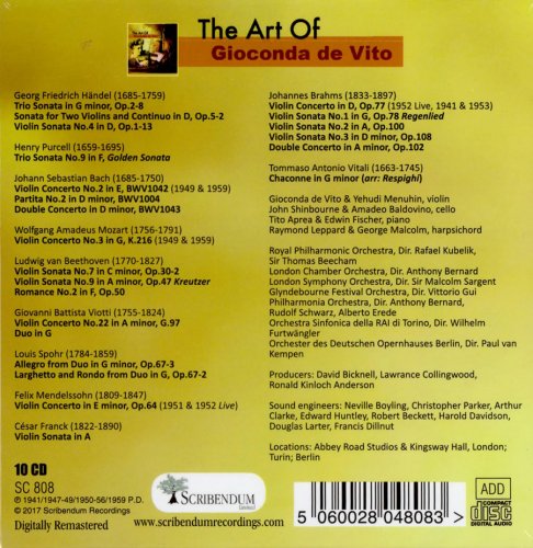 Gioconda de Vito - The Art of Gioconda de Vito (2017) [10CD Box Set]
