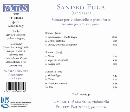 Umberto Aleandri & Filippo Farinelli - Sandro Fuga: Sonate per violoncello e pianoforte (2021) [Hi-Res]