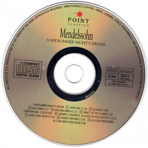 Suddeutsche Philharmonie, Alexander von Pitamic - Mendelssohn: A Midsummer Night's Dream, Symphony No. 3 'Scottish' (1994)