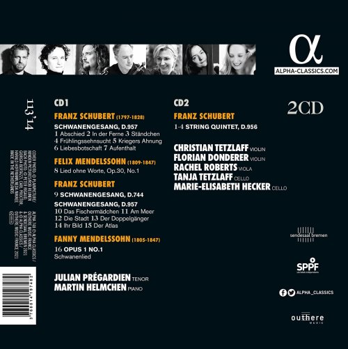 Julian Prégardien, Martin Helmchen, Christian Tetzlaff - Schubert: Schwanengesang & String Quintet (2021) [Hi-Res]