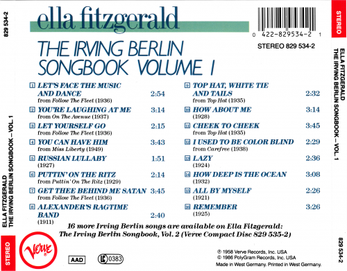 Ella Fitzgerald - The Irving Berlin Songbook, Vol.1 (1958) [1986]