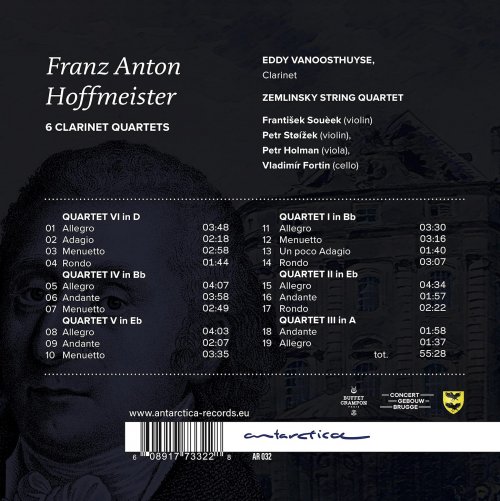 Eddy Vanoosthuyse & Zemlinsky String Quartet - Hoffmeister: 6 Clarinet Quartets (2021) [Hi-Res]