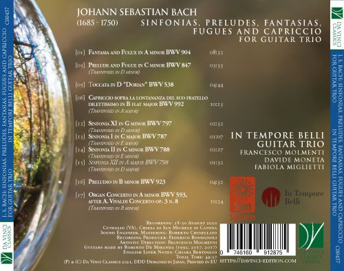 In Tempore Belli Guitar Trio - Johann Sebastian Bach: Sinfonias, Preludes, Fantasias, Fugues and Capriccio (2021)