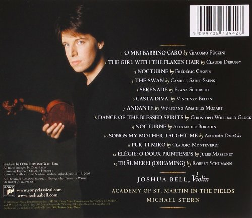 Joshua Bell - Romance of the violin: Bellini, A.Borodin, Chopin, Debussy, Dvorak, Gluck, Massenet, Monteverdi, W.Mozart, Puccini, Saint-Saens, Franz Schubert, R.Schumann (2003)