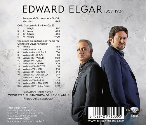 Giovanni Sollima, Orchestra Filarmonica Della Calabria & Filippo Arlia - Elgar: Cello Concerto, Enigma Variations (2021) [Hi-Res]