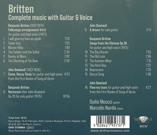 Duilio Meucci & Marcello Nardis - Britten: Complete Music with Guitar & Voice (2021) [Hi-Res]