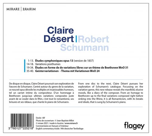 Claire Désert - Schumann: Études symphoniques, Op. 13 - Études sur un thème de Beethoven, WoO 31 & Geistervariationen, WoO 24 (2021) [Hi-Res]