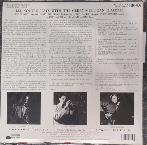 Lee Konitz Plays With The Gerry Mulligan Quartet - Lee Konitz Plays With The Gerry Mulligan Quartet (2021 Reissue) LP