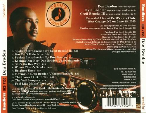 Don Braden - Workin' (2006) 320 kbps+CD Rip