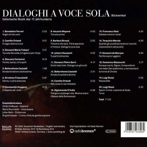 Ulrike Hofbauer and Ensemble &cetera - Dialoghi a voce sola (2014) [Hi-Res]