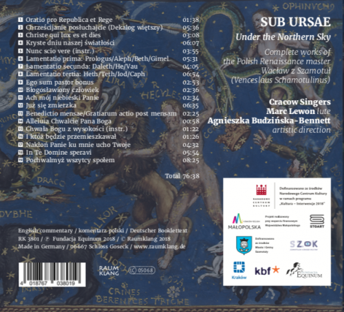 Agnieszka Budzinska-Bennett & Marc Lewon & Cracow Singers - Sub Ursae (2019) [Hi-Res]