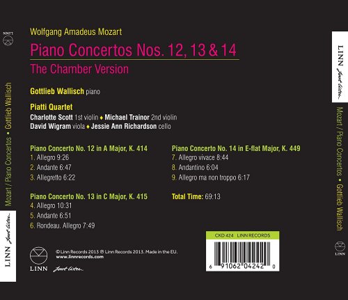 Gottlieb Wallisch and Piatti Quartet - Mozart: Piano Concertos Nos. 12, 13 & 14, The Chamber Version (2014) [Hi-Res]