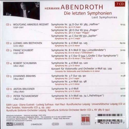 Hermann Abendroth - Last Symphonies (2006) [7CD Box Set]