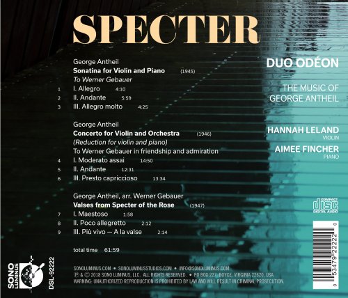 Duo Odéon - Specter: The Music of George Antheil (2018) [DSD & Hi-Res]