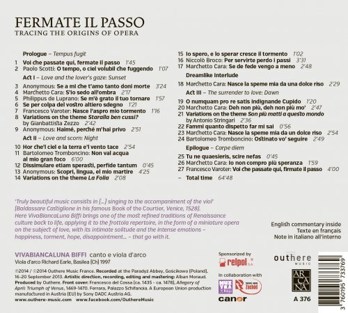 Vivabiancaluna Biffi - Fermate il Passo: Tracing the Origins of Opera (2014) [Hi-Res]