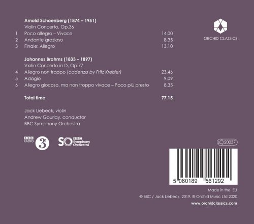 Jack Liebeck, The BBC Symphony Orchestra feat. Andrew Gourlay - Schoenberg & Brahms: Violin Concertos (2020) [Hi-Res]