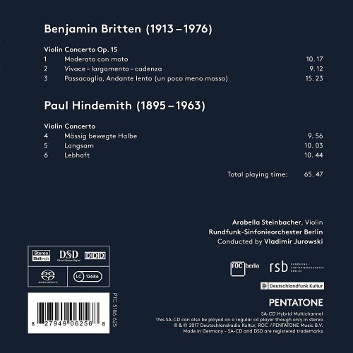 Arabella Steinbacher, Rundfunk-Sinfonieorchester Berlin & Vladimir Jurowski - Britten & Hindemith: Violin Concertos (2017) [DSD64]