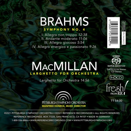 Pittsburgh Symphony Orchestra & Manfred Honeck - Brahms: Symphony No. 4 in E Minor, Op. 98 - MacMillan: Larghetto for Orchestra (Live) (2021) [Hi-Res]