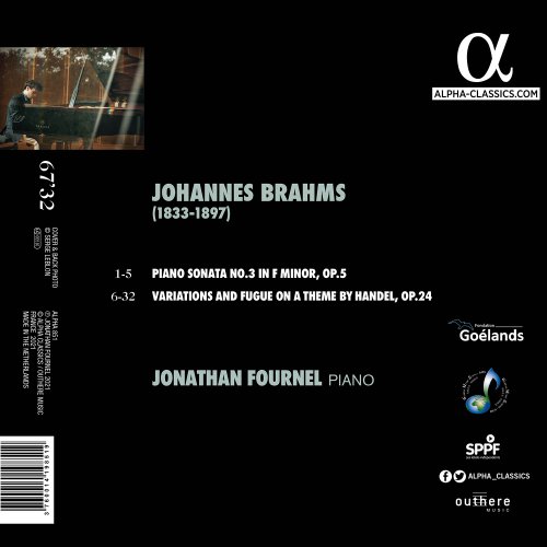 Jonathan Fournel - Brahms: Piano Sonata No. 3 Op. 5 & Handel Variations (2021) [Hi-Res]