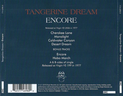 Tangerine Dream - Encore (1977) [2019 Deluxe Edition]