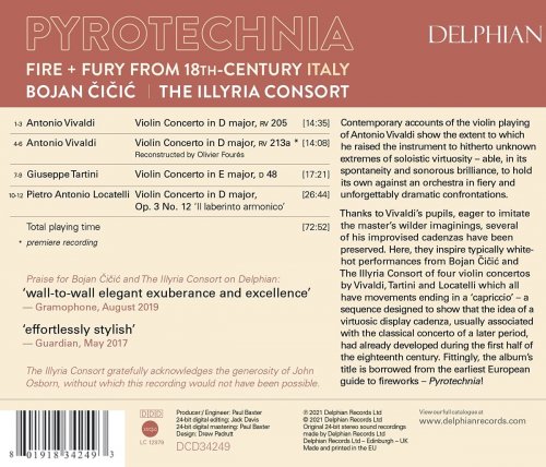 Bojan Čičić & The Illyria Consort - Pyrotechnia: Fire & Fury from 18th Century Italy (2021) [Hi-Res]