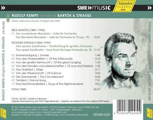 Stuttgart Radio Symphony Orchestra, Rudolf Kempe - Rudolf Kempe conducts Bartók & Strauss (2013)