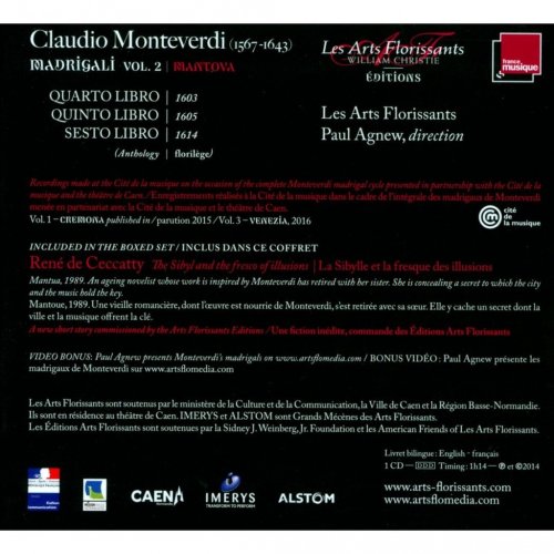 Les Arts Florissants, Paul Agnew - Claudio Monteverdi: Madrigali Vol. 2 (Mantova) (2014) [Hi-Res]