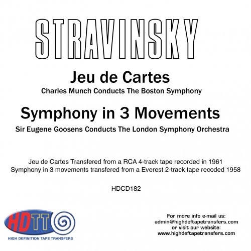 Eugene Goossens, Charles Munch - Stravinsky: Jeu de Cartes, Symphony in 3 Movements (1961, 1958) [2010] Hi-Res