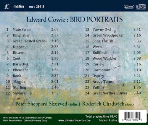 Peter Sheppard Skærved & Roderick Chadwick - Edward Cowie: Bird Portraits (2021) [Hi-Res]