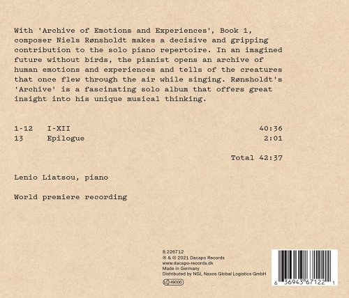 Lenio Liatsou - Archive of Emotions & Experiences, Book 1 "Birds" (2021) [Hi-Res]