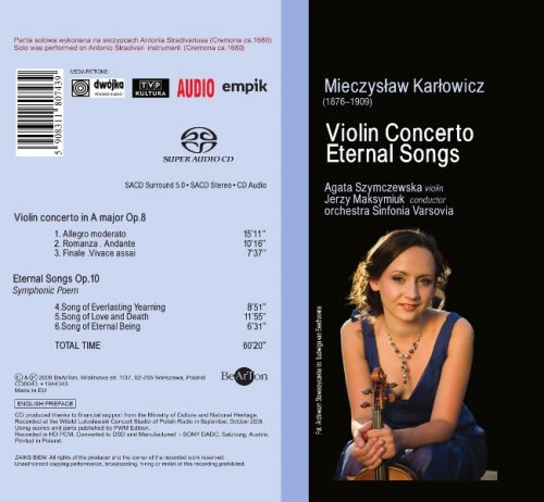 Orchestra Sinfonia Varsovia, Jerzy Maksymiuk, Mieczysław Karłowicz - Mieczysław Karłowicz: The Pearls of Polish Music - Violin Concerto, Eternal Songs (2008) [Hi-Res]