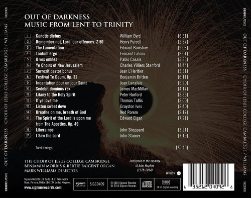 Jesus College Chapel Choir, Cambridge & Mark Williams - Out of Darkness (2015) [Hi-Res]