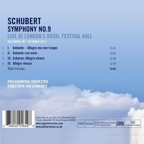 Philharmonia Orchestra, Christoph von Dohnányi - Schubert: Symphony No. 9 (2016) [Hi-Res]