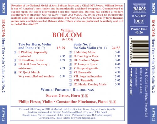 Philip Ficsor, Steven Gross, Constantine Finehouse - Bolcom: Chamber Works (2021) [Hi-Res]