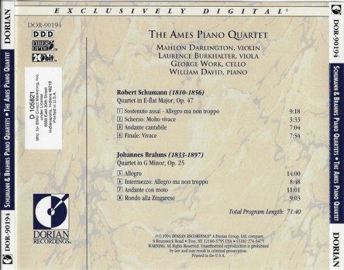 The Ames Piano Quartet - Piano Quartets Of Schumann & Brahms (1994)