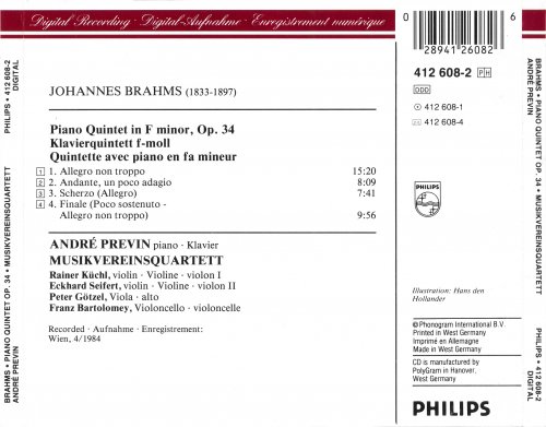 Andre Previn, Musikvereinsquartett - Brahms: Piano Quintet Op. 34 (1998 ...