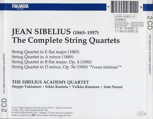 The Sibelius Academy Quartet - Sibelius: The Complete String Quartets (1992) CD-Rip