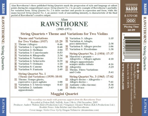 Maggini Quartet - Rawsthorne: String Quartets Nos. 1-3, Theme and Variations (2006) [Hi-Res]