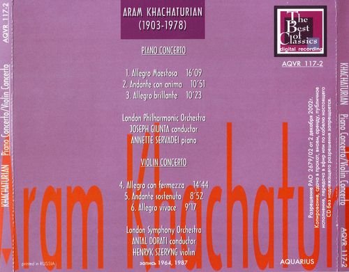 Annette Servadei, Henryk Szeryng - Khachaturian: Piano Concerto / Violin Concerto (2002) CD-Rip