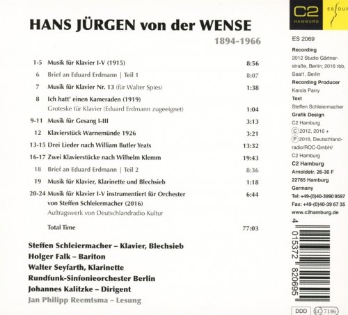 Rundfunk-Sinfonieorchester Berlin & Johannes Kalitzke - Hans Jürgen von der Wense (2016) [Hi-Res]