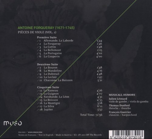 Musicall Humors - Forqueray: Pièces de viole (2011)