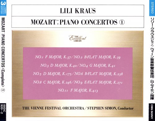 Lili Kraus - Mozart: Piano Concertos (2000) [11CD Box Set]