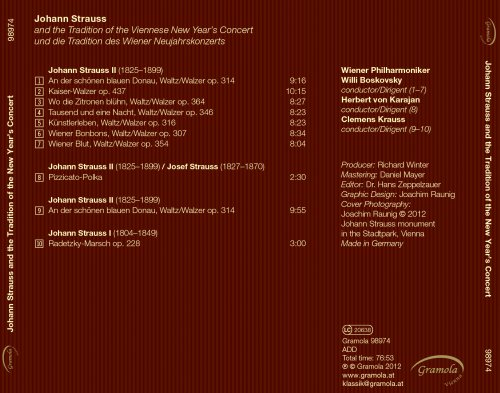 Vienna Philharmonic Orchestra, Willi Boskovsky, Herbert von Karajan, Clemens Krauss - Johann Strauss and the Tradition of the New Year's Concert (2013)