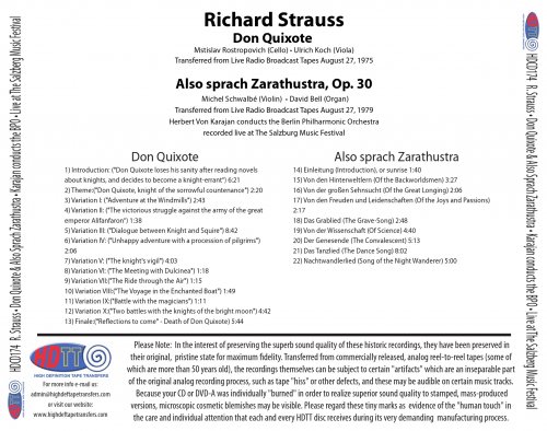 Herbert von Karajan - Strauss: Don Quixote, Also sprach Zarathustra (1975-1979) [2009] Hi-Res