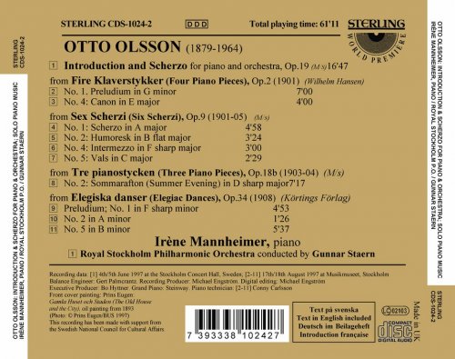 Irène Mannheimer, Royal Stockholm Philharmonic Orchestra, Gunnar Staern - Olsson: Introdution and Scherzo for Piano and Orchestra - Solo Piano Music (1997)