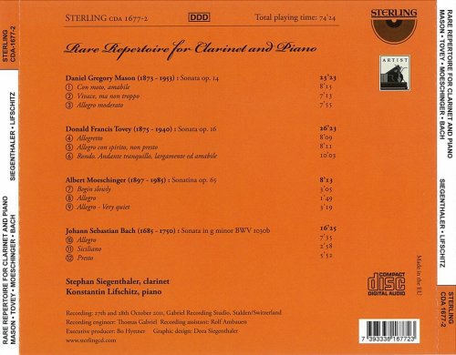 Stephan Siegenthaler & Konstantin Lifschitz - Rare Repertoire for Clarinet and Piano (2011)