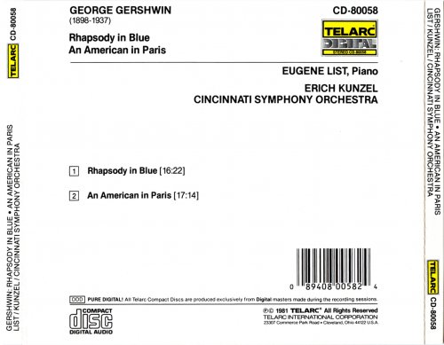 Erich Kunzel - Gershwin: Rhapsody In Blue / An American In Paris (1981) [1990]